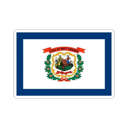 Flag of West Virginia 3-2 (United States) STICKER Vinyl Kiss-Cut Decal 4 Inch White - The Sticker Space