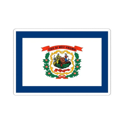 Flag of West Virginia 3-2 (United States) STICKER Vinyl Kiss-Cut Decal 6 Inch White - The Sticker Space