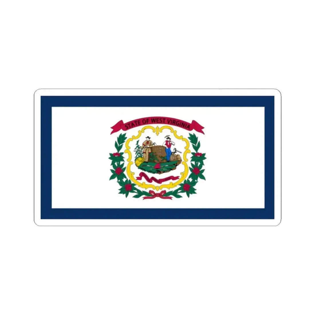 Flag of West Virginia (United States) STICKER Vinyl Kiss-Cut Decal 2 Inch White - The Sticker Space