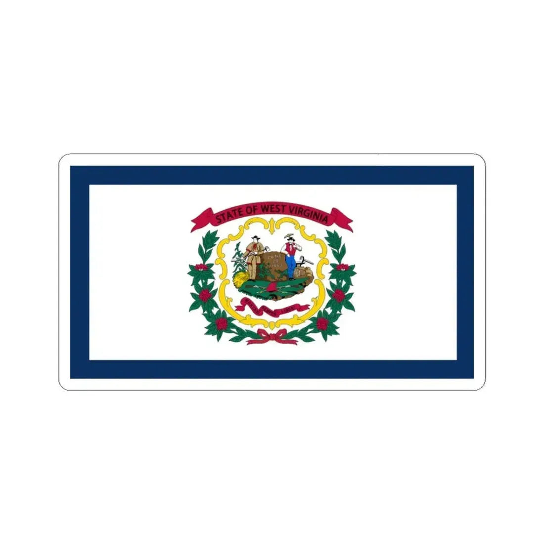 Flag of West Virginia (United States) STICKER Vinyl Kiss-Cut Decal 3 Inch White - The Sticker Space