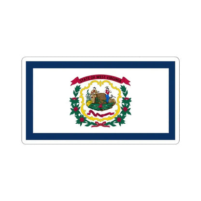Flag of West Virginia (United States) STICKER Vinyl Kiss-Cut Decal 3 Inch White - The Sticker Space