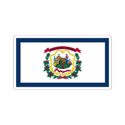 Flag of West Virginia (United States) STICKER Vinyl Kiss-Cut Decal 4 Inch White - The Sticker Space