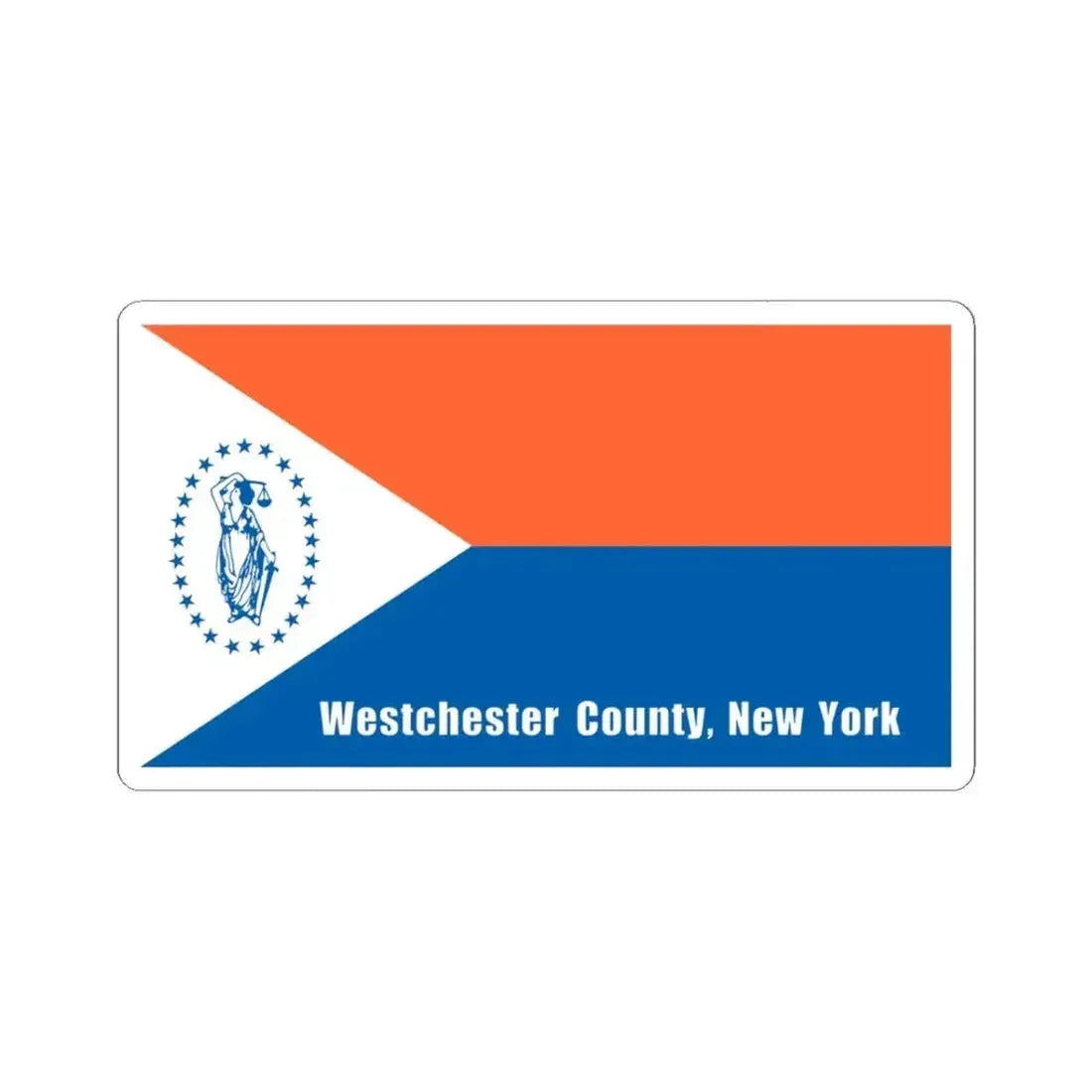 Flag of Westchester County New York (United States) STICKER Vinyl Kiss-Cut Decal 3 Inch White - The Sticker Space