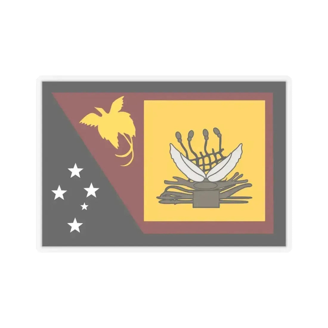 Flag of Western Province Papa New Guinea - STICKER Vinyl Kiss-Cut Decal 4 Inch Transparent - The Sticker Space