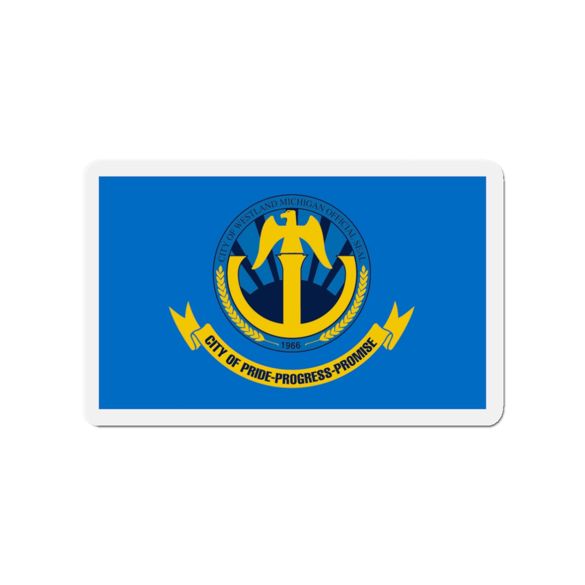 Flag of Westland Michigan - Die-Cut Magnet-3" x 3"-The Sticker Space