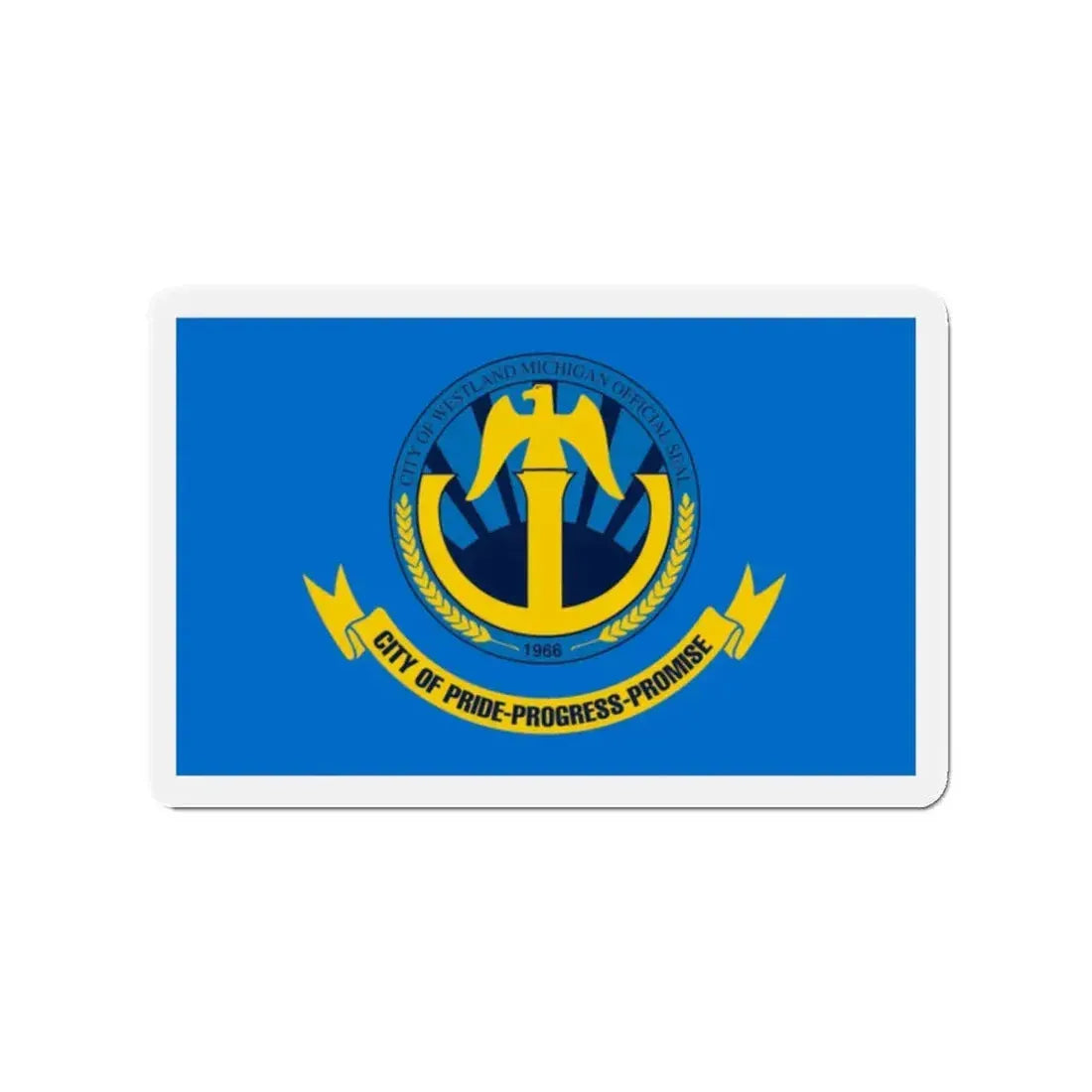 Flag of Westland Michigan - Refrigerator Magnet 2 Inch - The Sticker Space