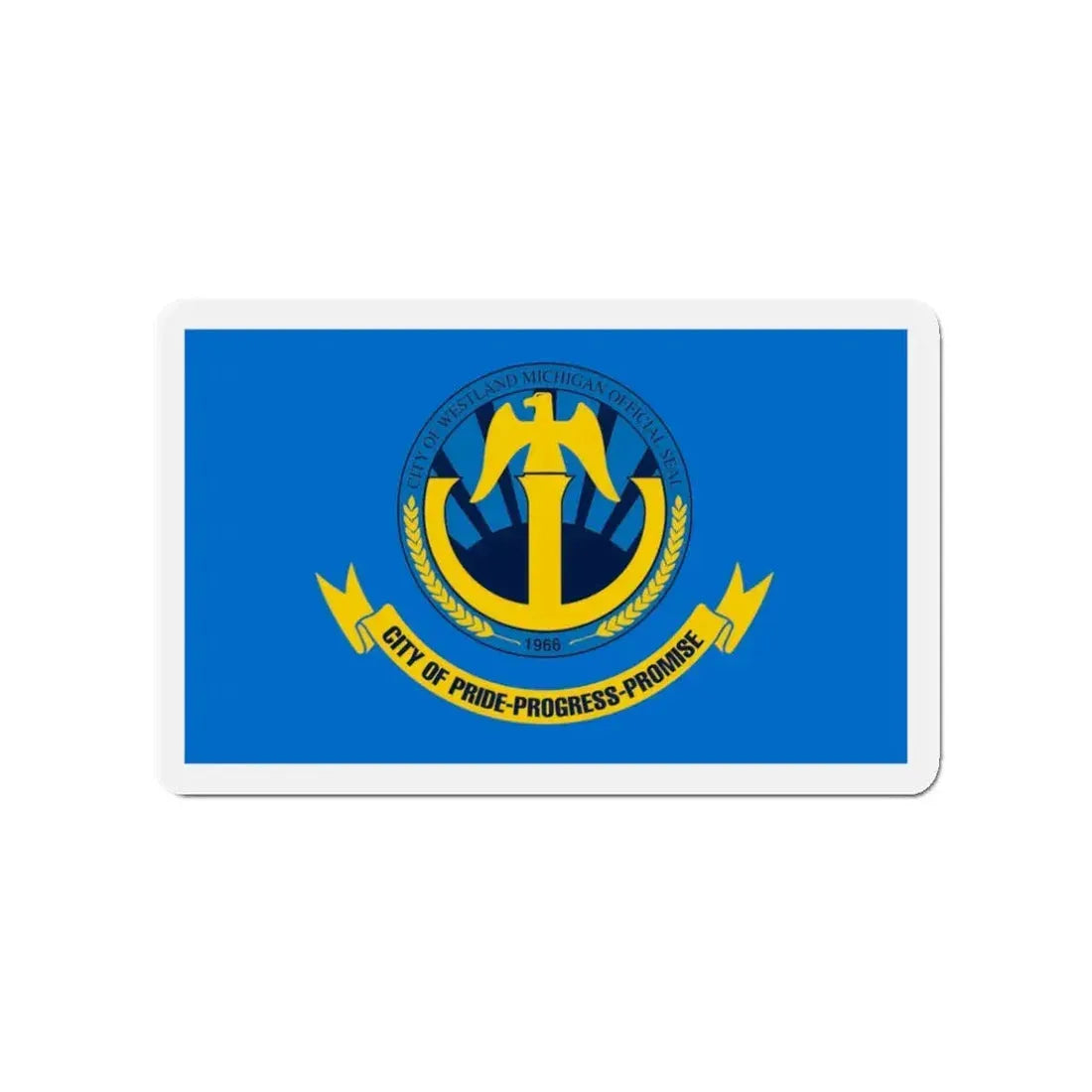 Flag of Westland Michigan - Refrigerator Magnet 3 Inch - The Sticker Space