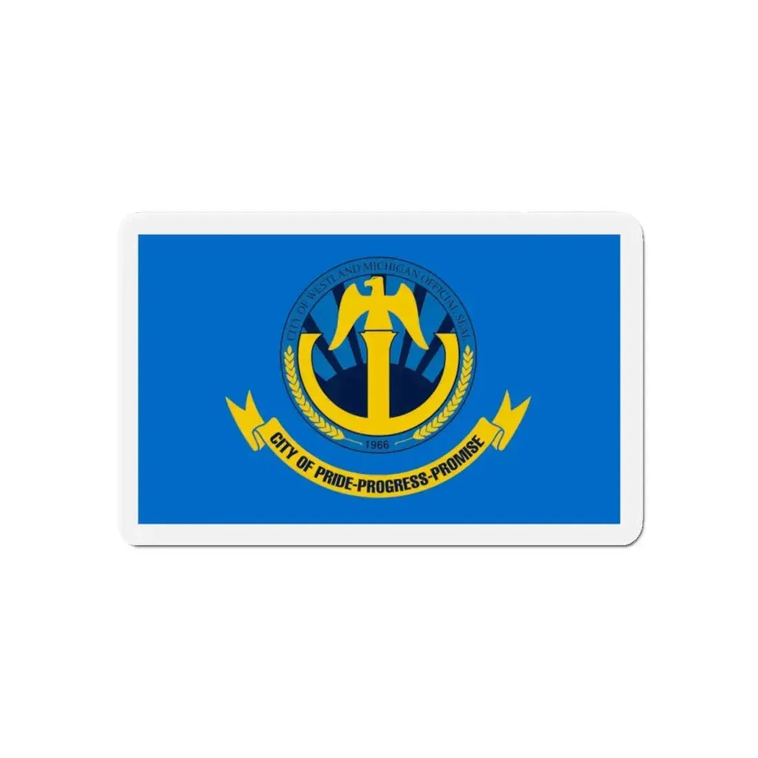 Flag of Westland Michigan - Refrigerator Magnet 5 Inch - The Sticker Space