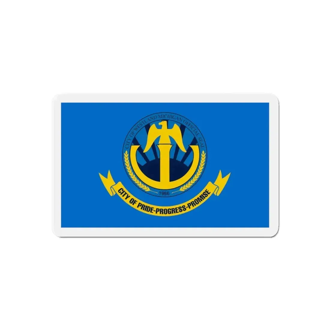 Flag of Westland Michigan - Refrigerator Magnet 6 Inch - The Sticker Space