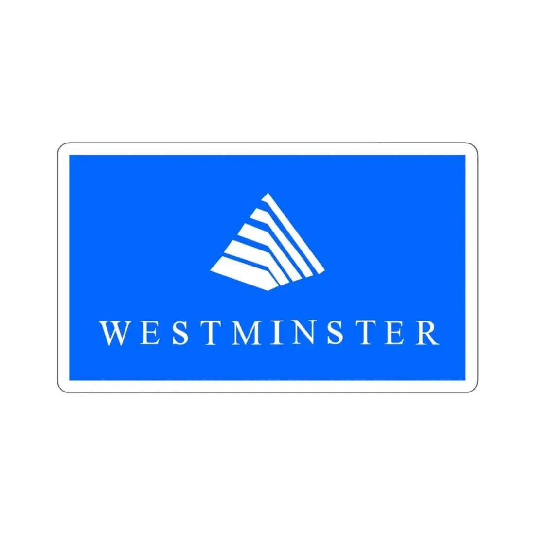Flag of Westminster, Colorado - STICKER Vinyl Kiss-Cut Decal 4 Inch White - The Sticker Space