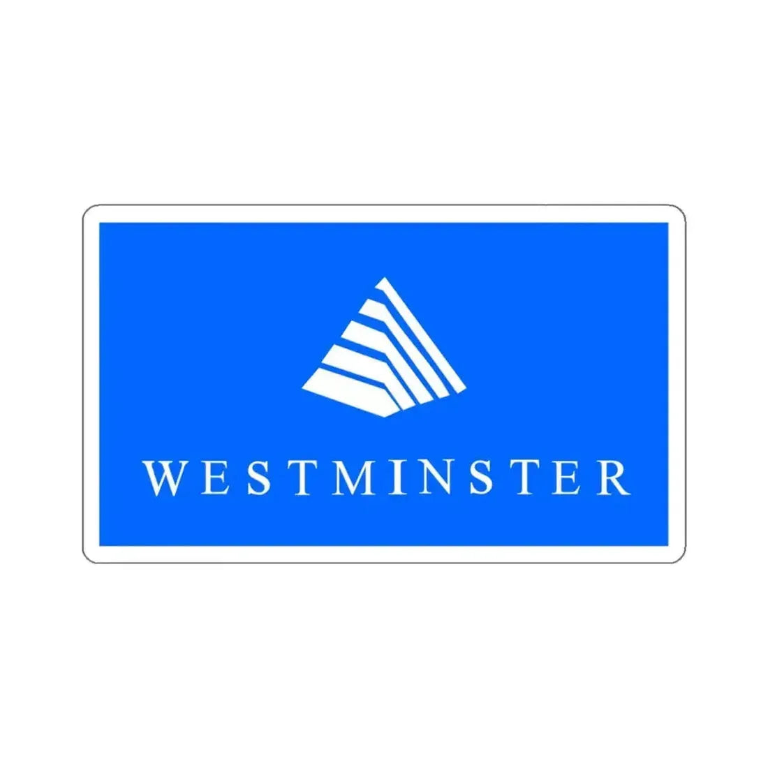 Flag of Westminster, Colorado - STICKER Vinyl Kiss-Cut Decal 6 Inch White - The Sticker Space