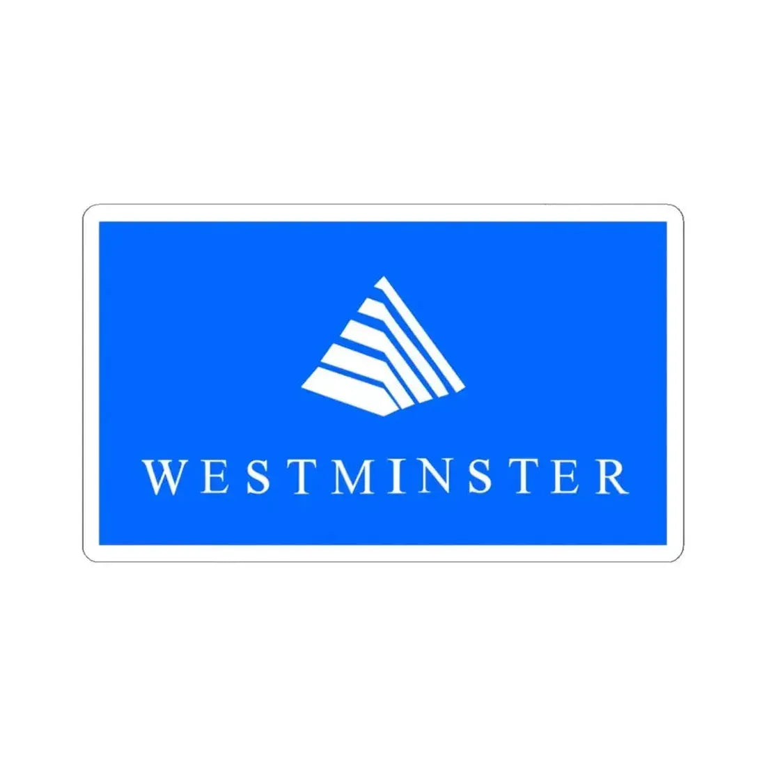 Flag of Westminster Colorado (United States) STICKER Vinyl Kiss-Cut Decal 3 Inch White - The Sticker Space