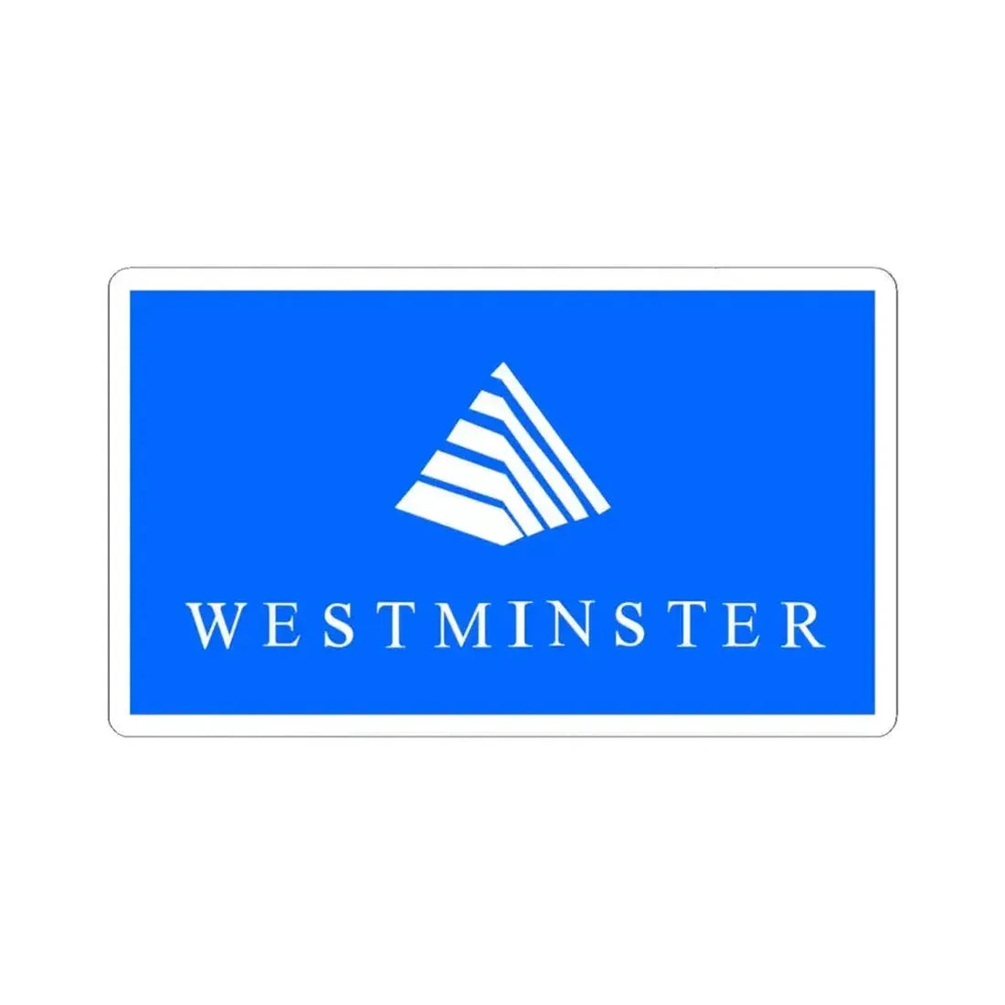 Flag of Westminster Colorado (United States) STICKER Vinyl Kiss-Cut Decal 4 Inch White - The Sticker Space