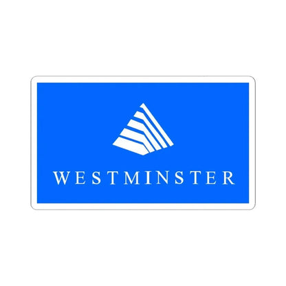 Flag of Westminster Colorado (United States) STICKER Vinyl Kiss-Cut Decal 4 Inch White - The Sticker Space