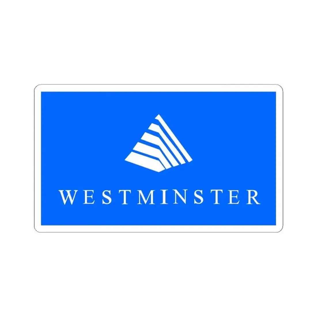 Flag of Westminster Colorado (United States) STICKER Vinyl Kiss-Cut Decal 6 Inch White - The Sticker Space