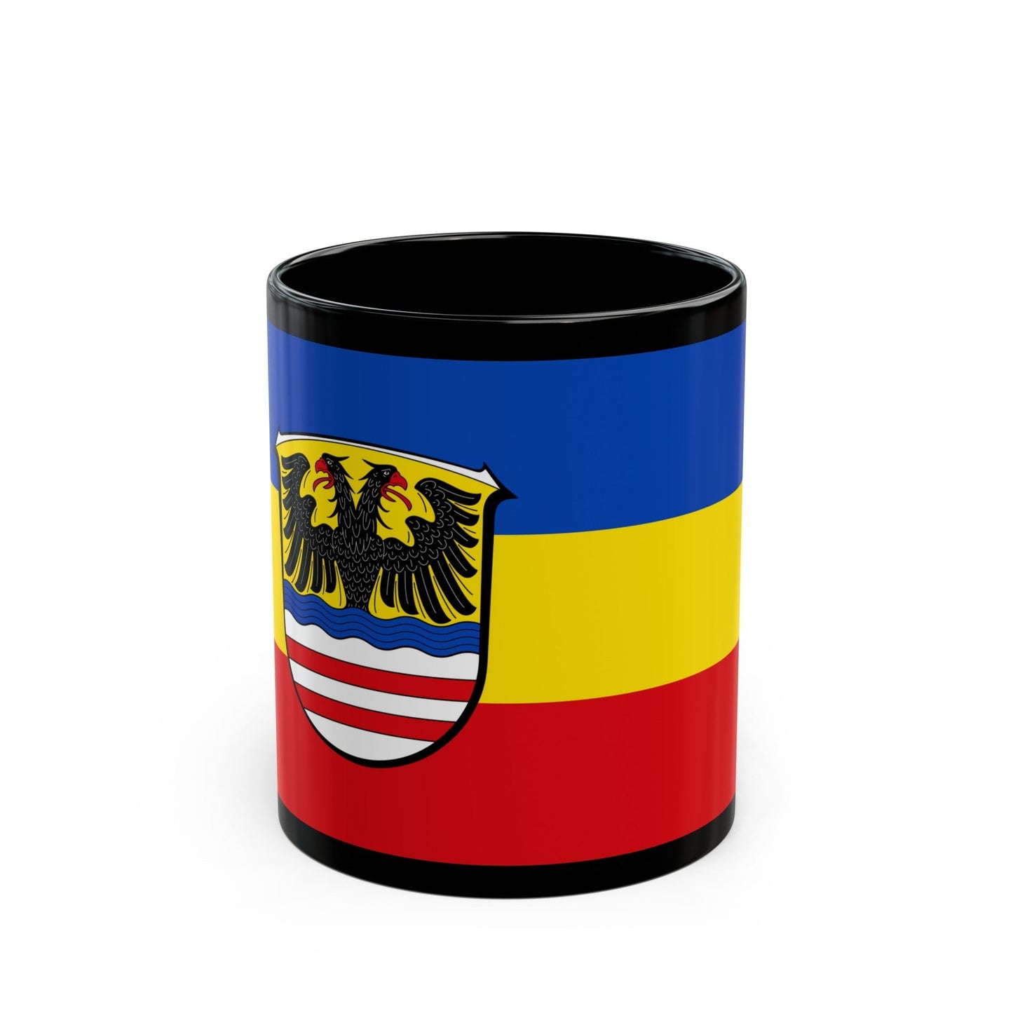 Flag of Wetteraukreises Germany - Black Coffee Mug-11oz-The Sticker Space