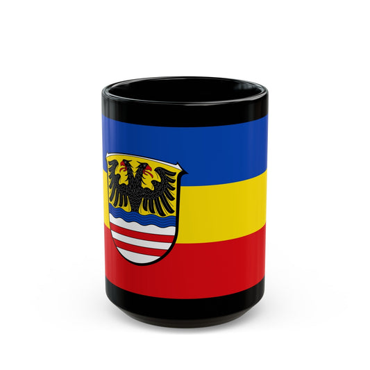 Flag of Wetteraukreises Germany - Black Coffee Mug-15oz-The Sticker Space