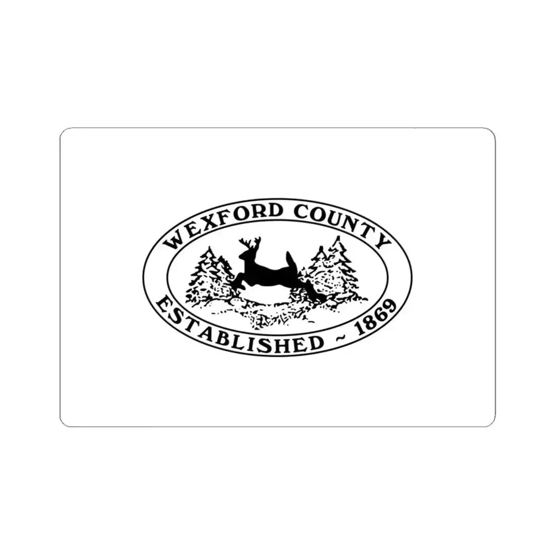 Flag of Wexford County Michigan (United States) STICKER Vinyl Kiss-Cut Decal 4 Inch White - The Sticker Space