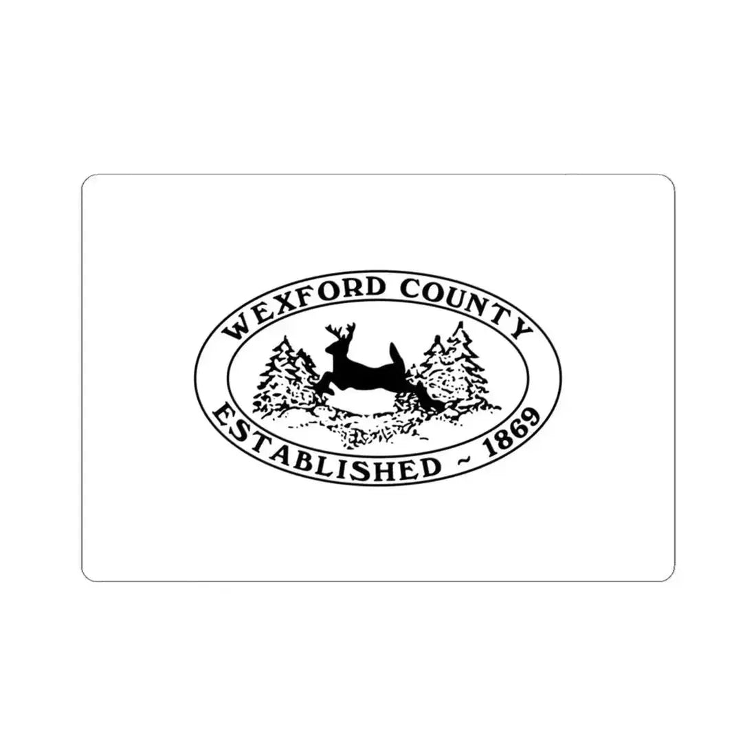 Flag of Wexford County Michigan (United States) STICKER Vinyl Kiss-Cut Decal 6 Inch White - The Sticker Space
