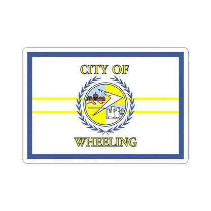 Flag of Wheeling West Virginia 1968-2018 (United States) STICKER Vinyl Kiss-Cut Decal 4 Inch White - The Sticker Space