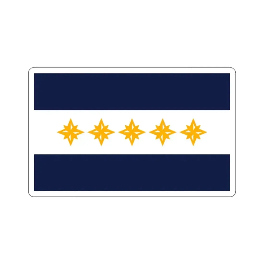 Flag of Wheeling, West Virginia - STICKER Vinyl Kiss-Cut Decal 2 Inch White - The Sticker Space