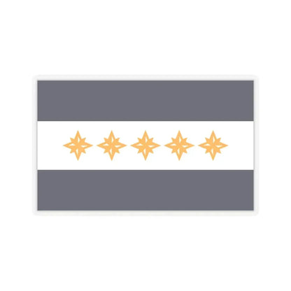 Flag of Wheeling, West Virginia - STICKER Vinyl Kiss-Cut Decal 3 Inch Transparent - The Sticker Space