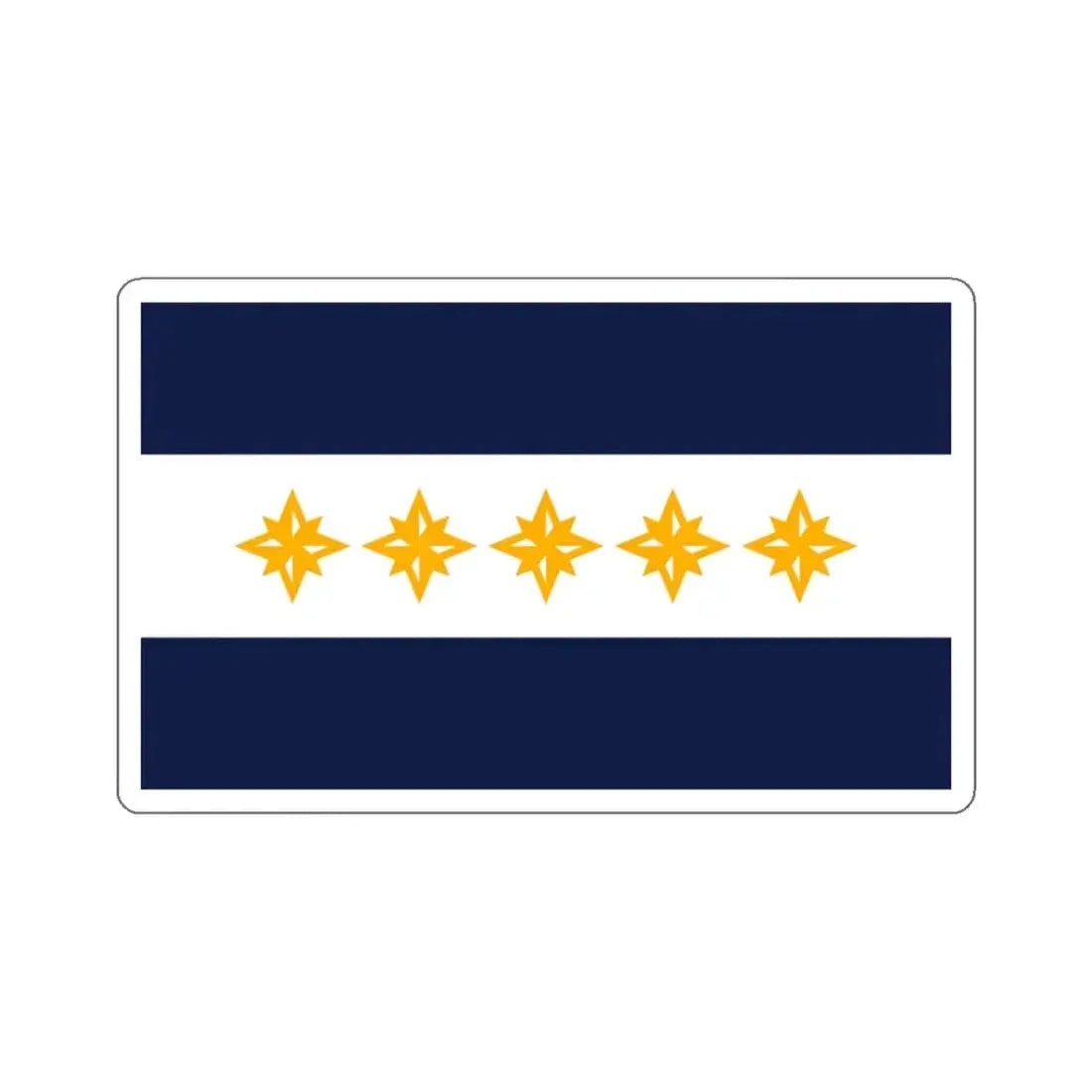 Flag of Wheeling, West Virginia - STICKER Vinyl Kiss-Cut Decal 3 Inch White - The Sticker Space