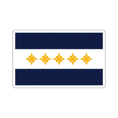 Flag of Wheeling, West Virginia - STICKER Vinyl Kiss-Cut Decal 3 Inch White - The Sticker Space