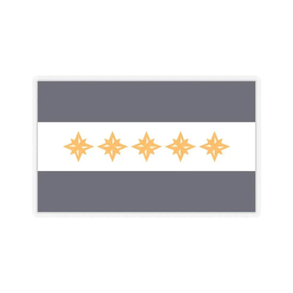 Flag of Wheeling, West Virginia - STICKER Vinyl Kiss-Cut Decal 4 Inch Transparent - The Sticker Space