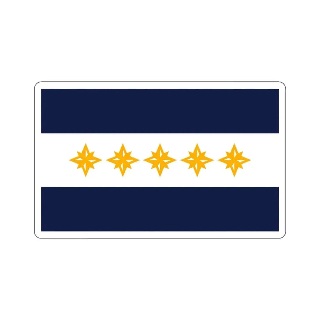 Flag of Wheeling, West Virginia - STICKER Vinyl Kiss-Cut Decal 4 Inch White - The Sticker Space