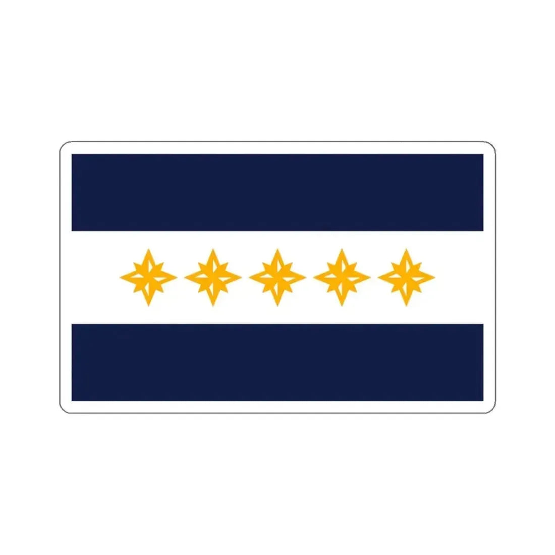 Flag of Wheeling, West Virginia - STICKER Vinyl Kiss-Cut Decal 6 Inch White - The Sticker Space