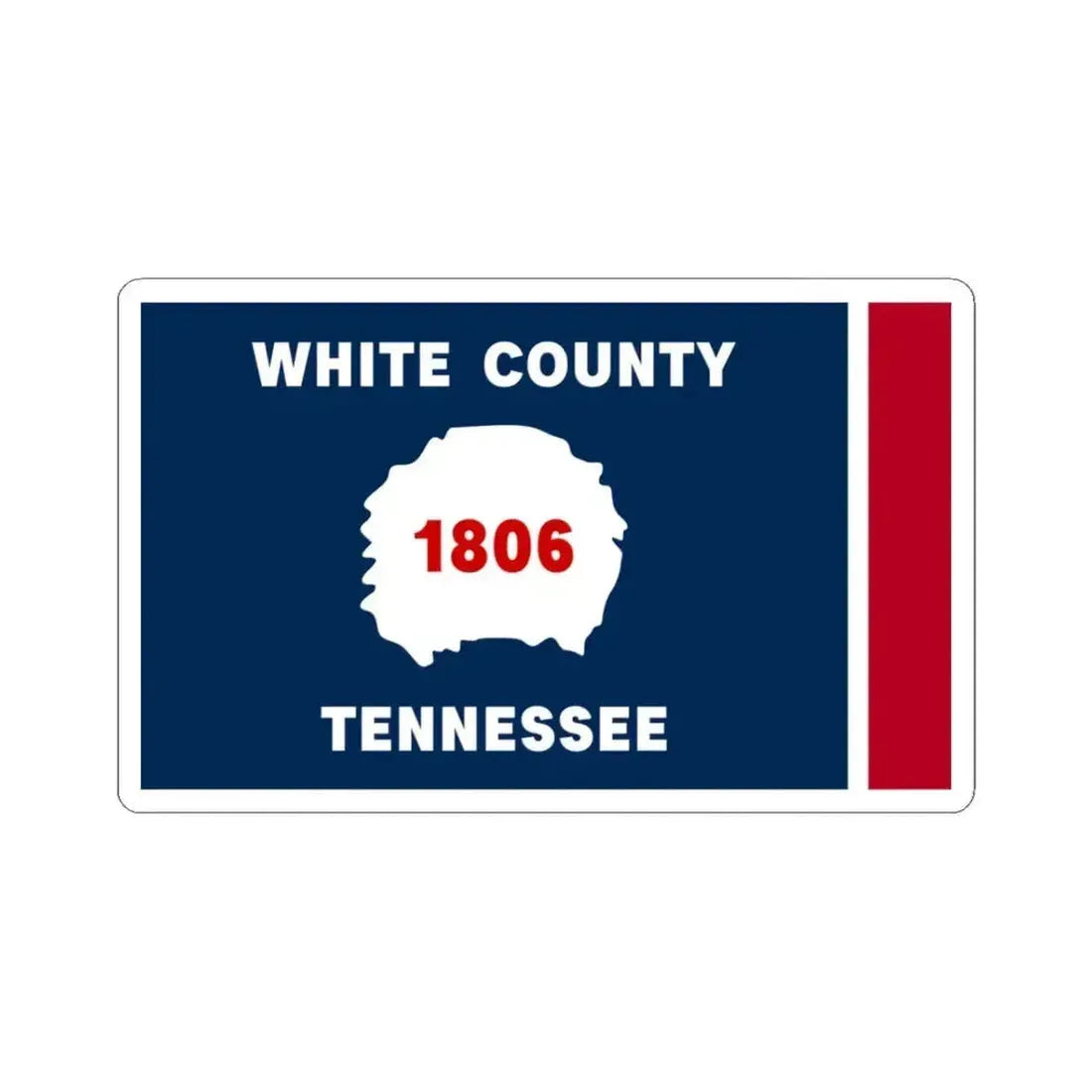 Flag of White County Tennessee (United States) STICKER Vinyl Kiss-Cut Decal 3 Inch White - The Sticker Space