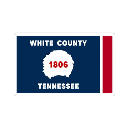 Flag of White County Tennessee (United States) STICKER Vinyl Kiss-Cut Decal 3 Inch White - The Sticker Space
