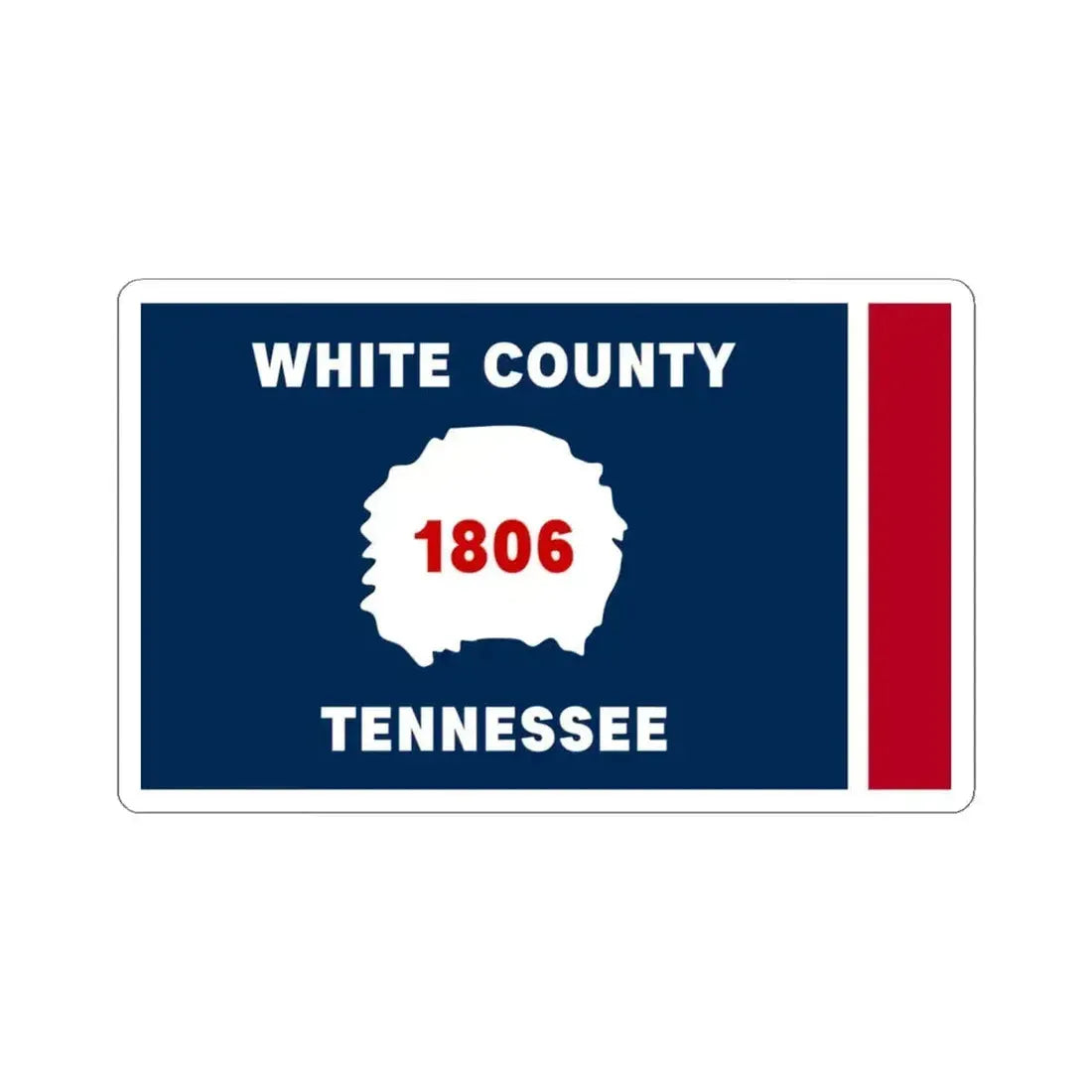 Flag of White County Tennessee (United States) STICKER Vinyl Kiss-Cut Decal 4 Inch White - The Sticker Space