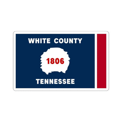 Flag of White County Tennessee (United States) STICKER Vinyl Kiss-Cut Decal 4 Inch White - The Sticker Space