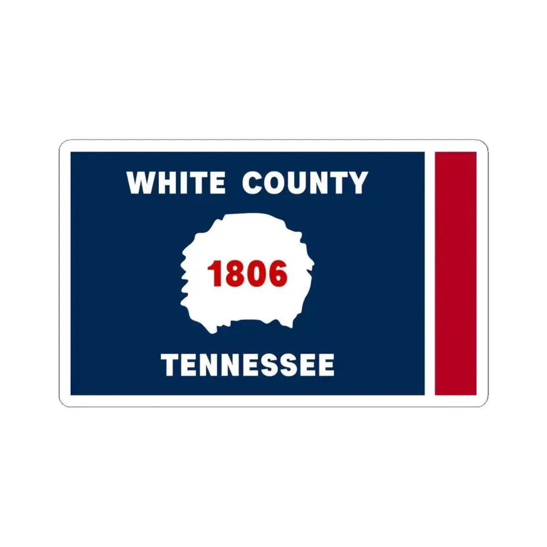 Flag of White County Tennessee (United States) STICKER Vinyl Kiss-Cut Decal 6 Inch White - The Sticker Space