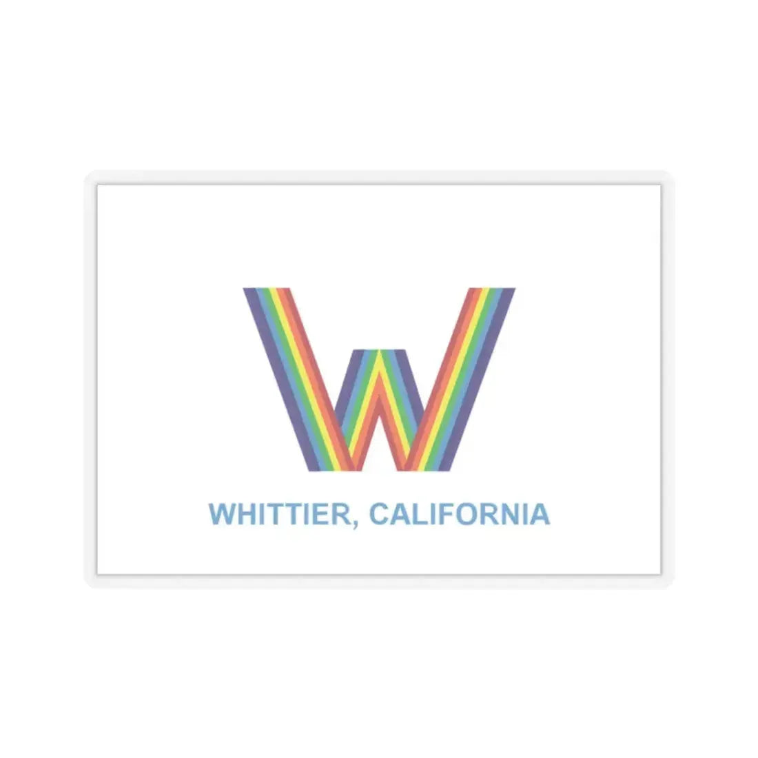 Flag of Whittier, California - STICKER Vinyl Kiss-Cut Decal 2 Inch Transparent - The Sticker Space