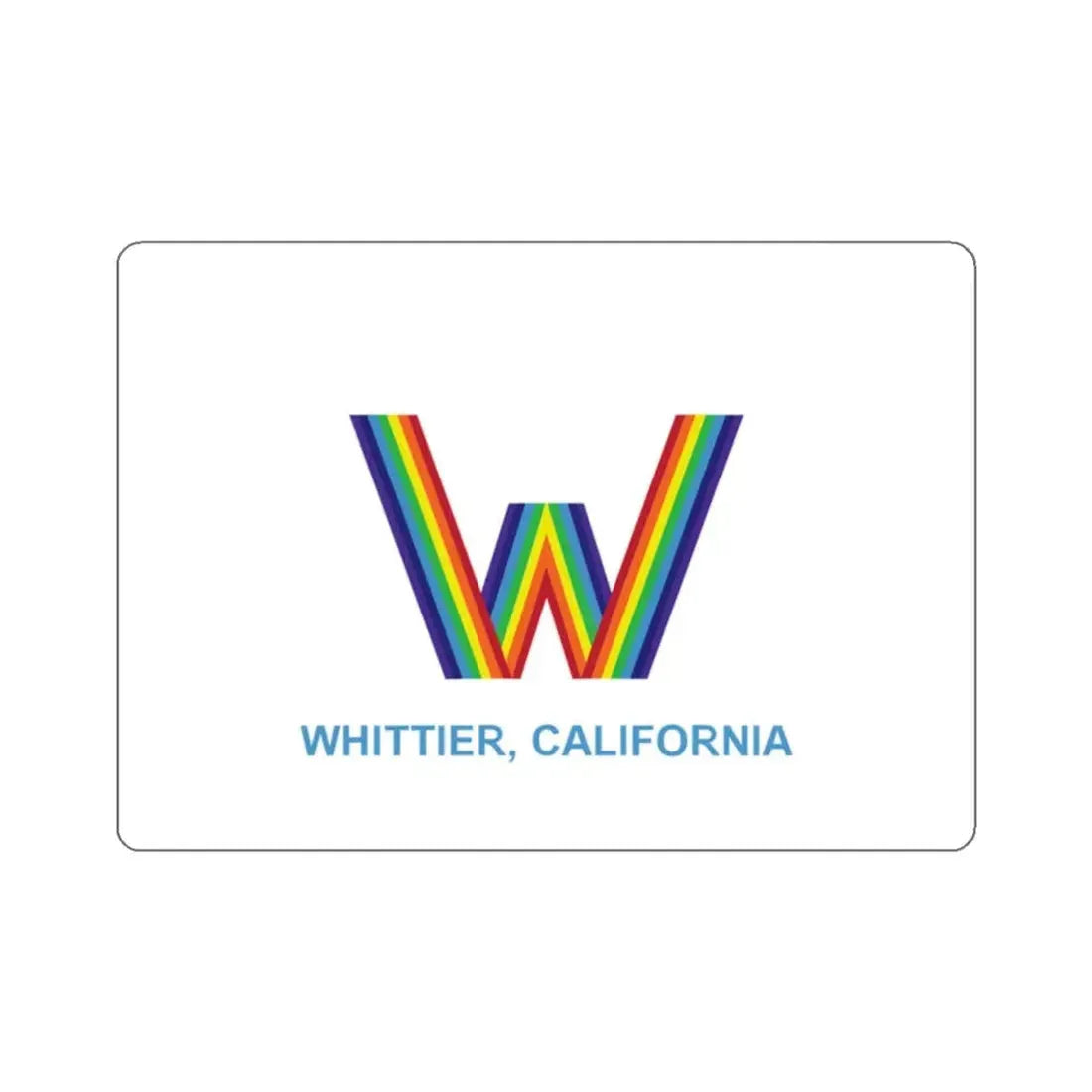 Flag of Whittier, California - STICKER Vinyl Kiss-Cut Decal 2 Inch White - The Sticker Space