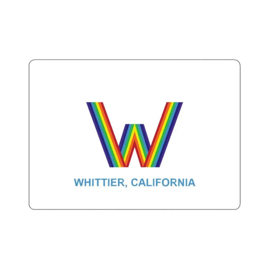 Flag of Whittier, California - STICKER Vinyl Kiss-Cut Decal 2 Inch White - The Sticker Space