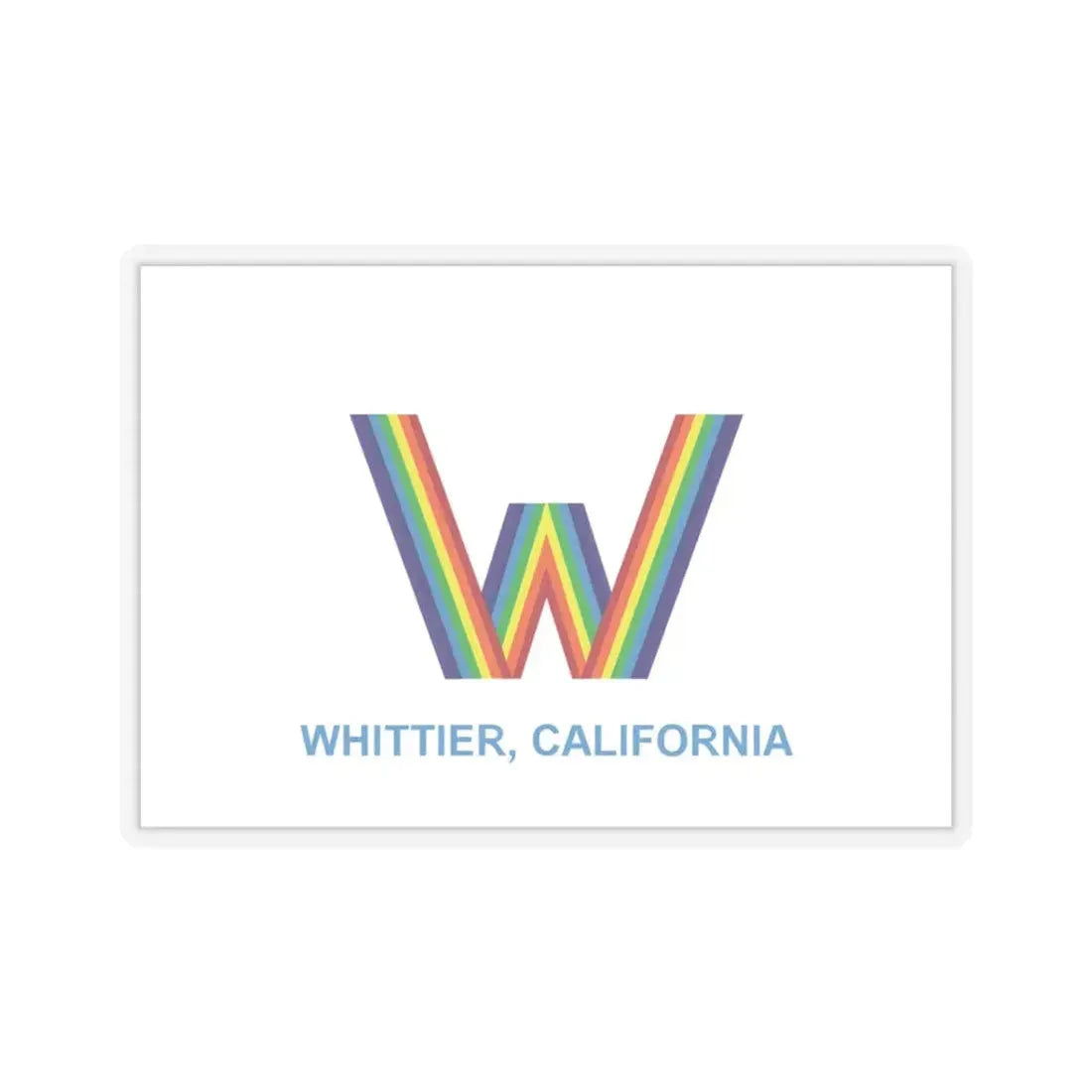 Flag of Whittier, California - STICKER Vinyl Kiss-Cut Decal 3 Inch Transparent - The Sticker Space
