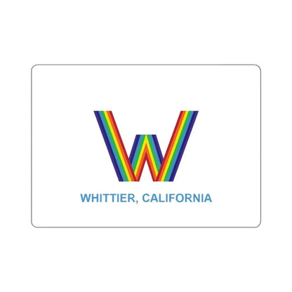 Flag of Whittier, California - STICKER Vinyl Kiss-Cut Decal 3 Inch White - The Sticker Space