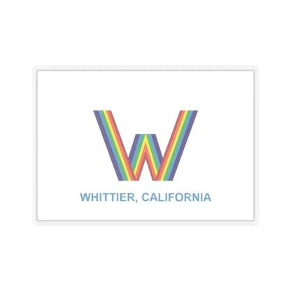 Flag of Whittier, California - STICKER Vinyl Kiss-Cut Decal 4 Inch Transparent - The Sticker Space