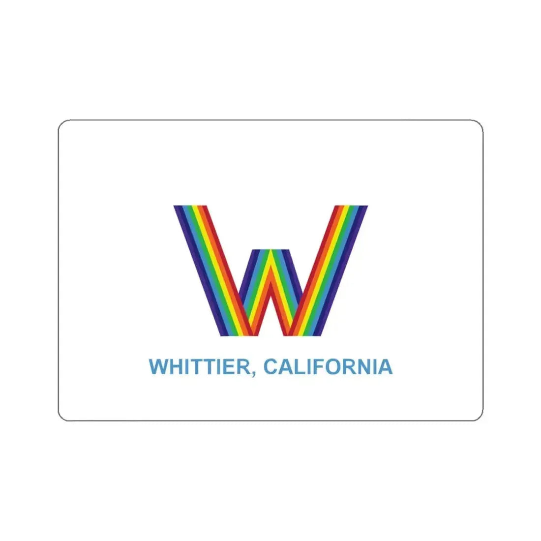 Flag of Whittier, California - STICKER Vinyl Kiss-Cut Decal 4 Inch White - The Sticker Space