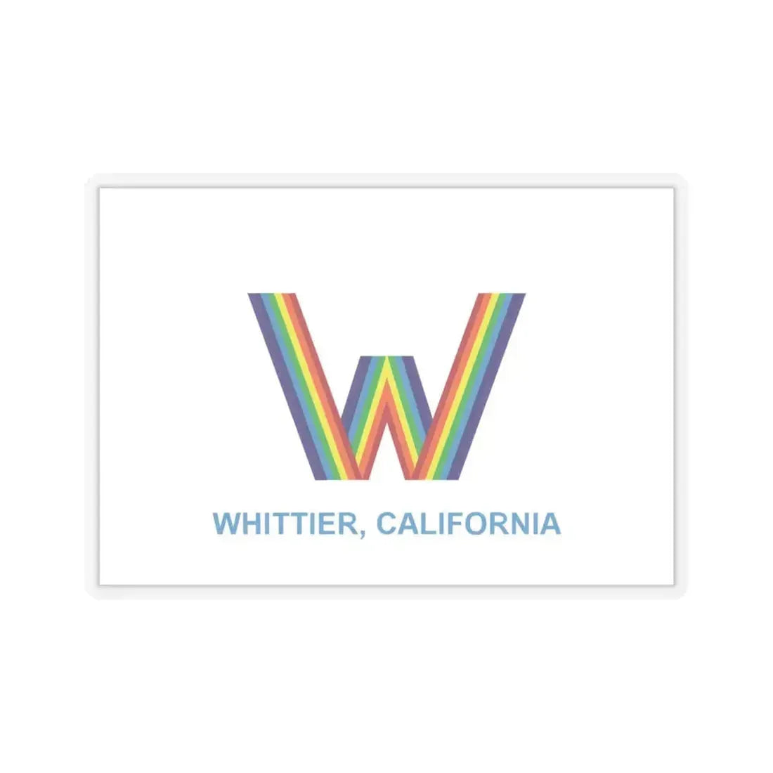 Flag of Whittier, California - STICKER Vinyl Kiss-Cut Decal 6 Inch Transparent - The Sticker Space