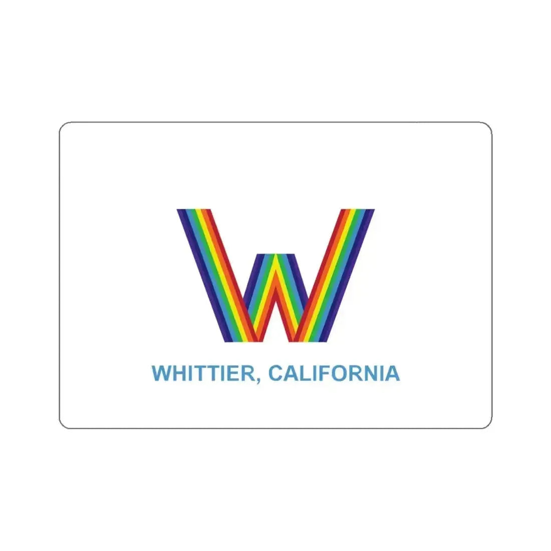Flag of Whittier, California - STICKER Vinyl Kiss-Cut Decal 6 Inch White - The Sticker Space
