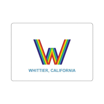 Flag of Whittier, California - STICKER Vinyl Kiss-Cut Decal 6 Inch White - The Sticker Space
