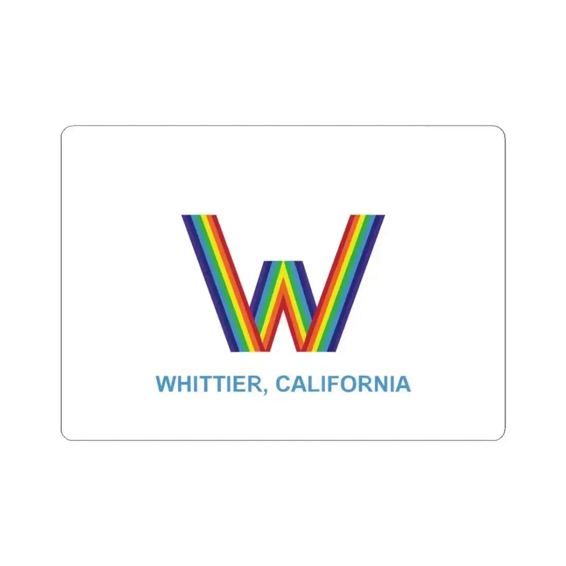 Flag of Whittier California (United States) STICKER Vinyl Kiss-Cut Decal 3 Inch White - The Sticker Space