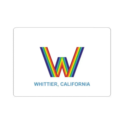 Flag of Whittier California (United States) STICKER Vinyl Kiss-Cut Decal 3 Inch White - The Sticker Space