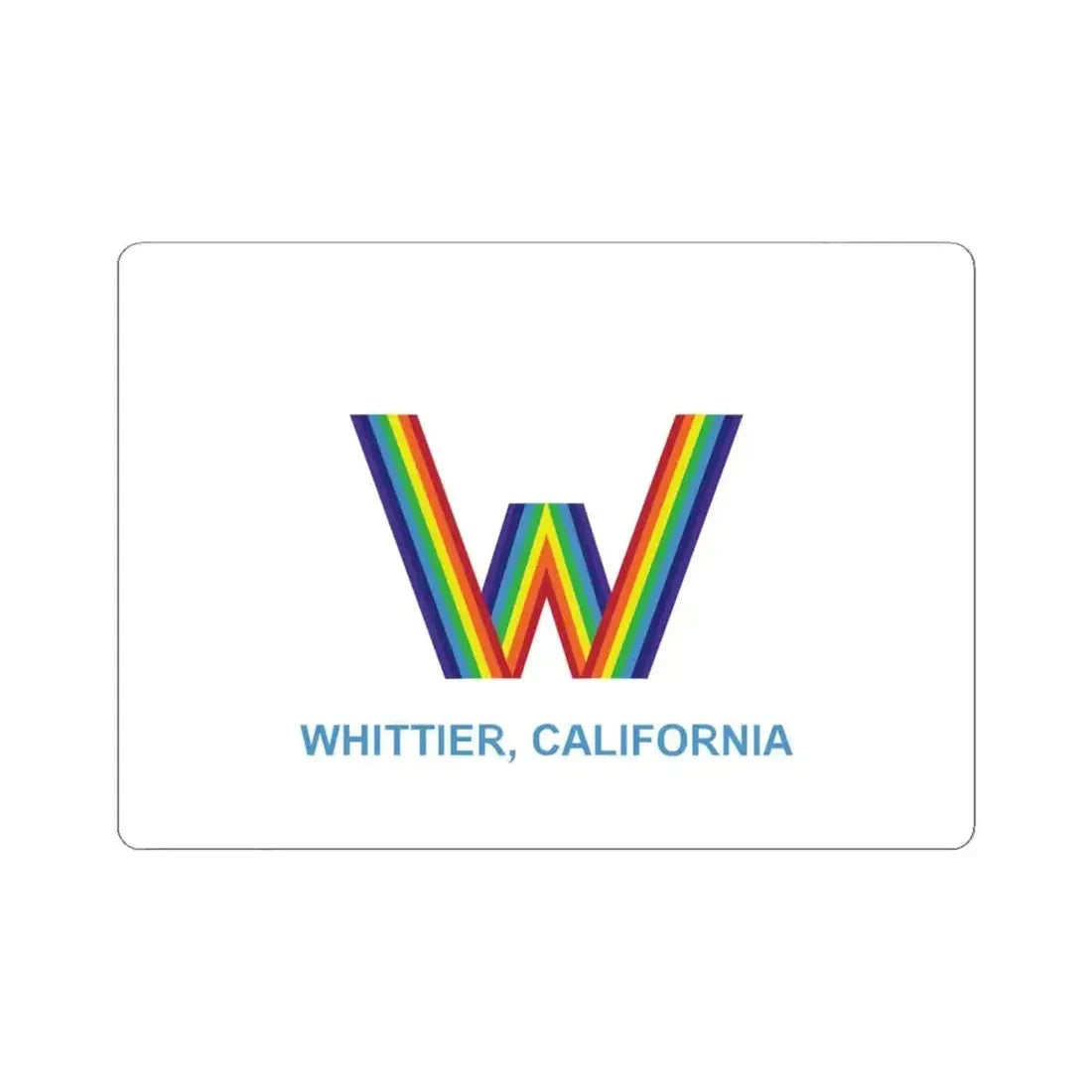 Flag of Whittier California (United States) STICKER Vinyl Kiss-Cut Decal 4 Inch White - The Sticker Space