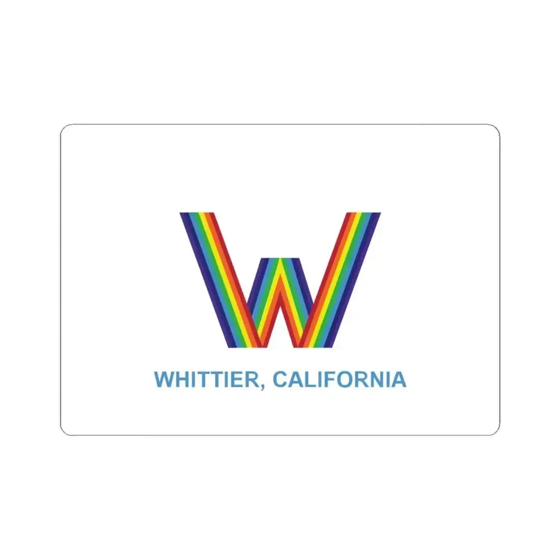 Flag of Whittier California (United States) STICKER Vinyl Kiss-Cut Decal 6 Inch White - The Sticker Space